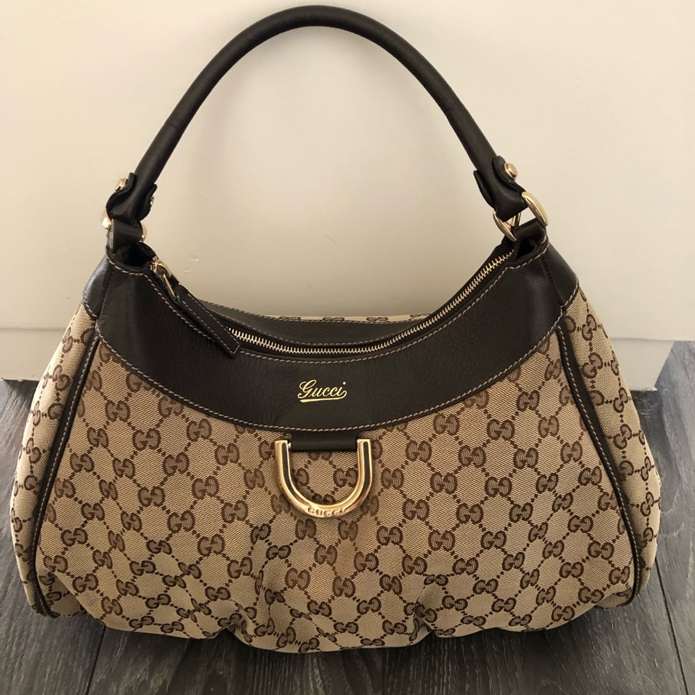 Gucci Abbey D Ring Tote Hobo Bag  With Zipper and Pocket